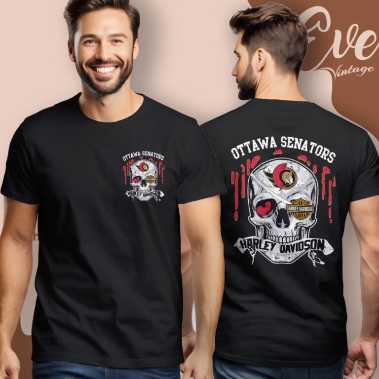 Ottawa Senators Harley Davidson Skull Shirt Women T Shirt Ottawa Senators Harley Davidson Skull Shirt Women T Shirt