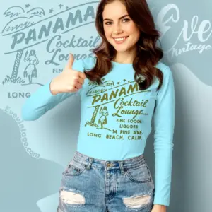 Panama Cocktail Lounge Shirt Long Beach Tiki Bar Long Sleeve Tee
