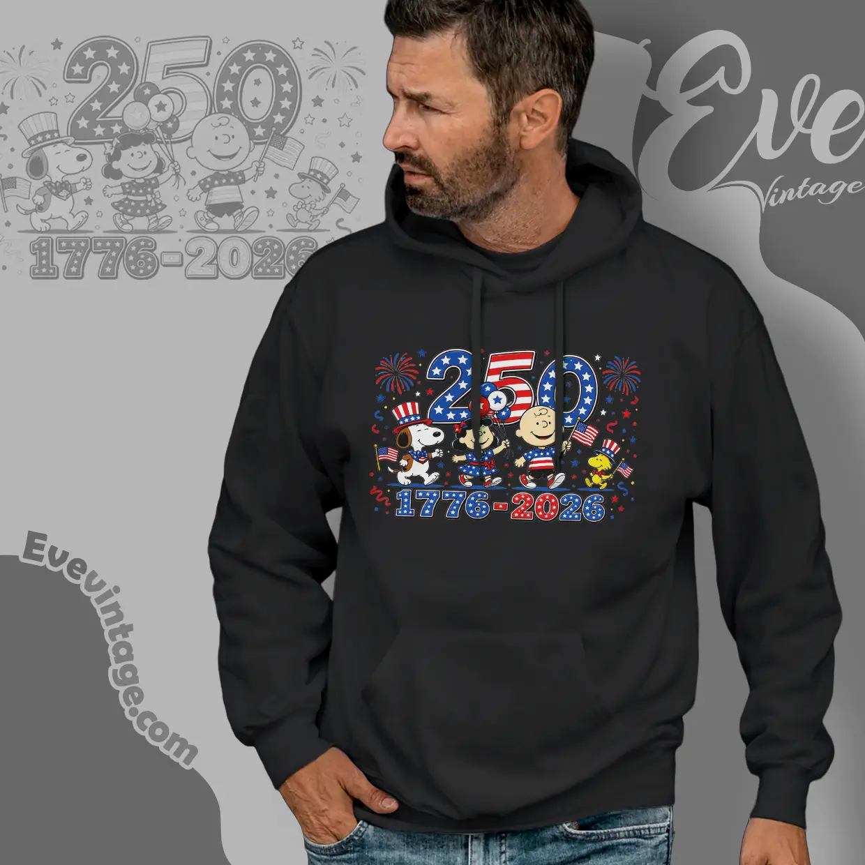 Patriotic Peanuts Snoopy 250th Anniversary Hoodie Patriotic Peanuts Snoopy 250th Anniversary Hoodie