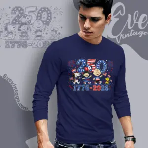 Patriotic Peanuts Snoopy 250th Anniversary Long Sleeve Tee