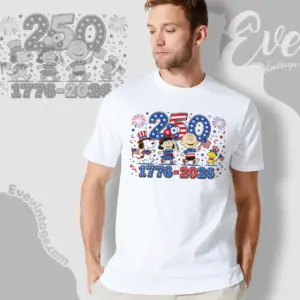 Patriotic Peanuts Snoopy 250th Anniversary T shirt