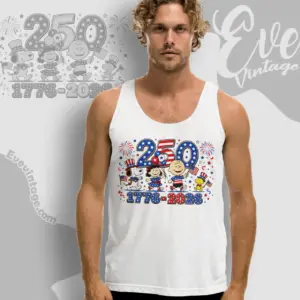 Patriotic Peanuts Snoopy 250th Anniversary Tank Top Racerback