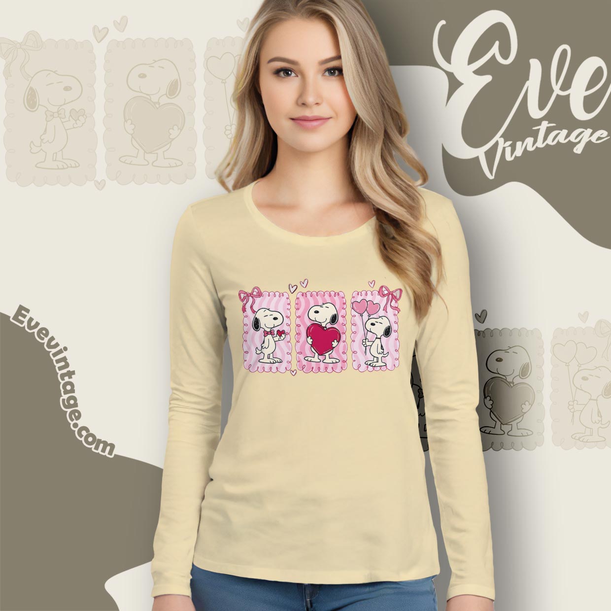 Peanuts Snoopy Valentine Love Shirt Long Sleeve Tee Peanuts Snoopy Valentine Love Shirt Long Sleeve Tee