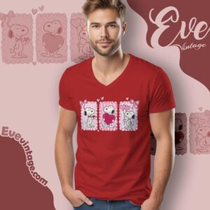 Peanuts Snoopy Valentine Love Shirt V Neck TShirt