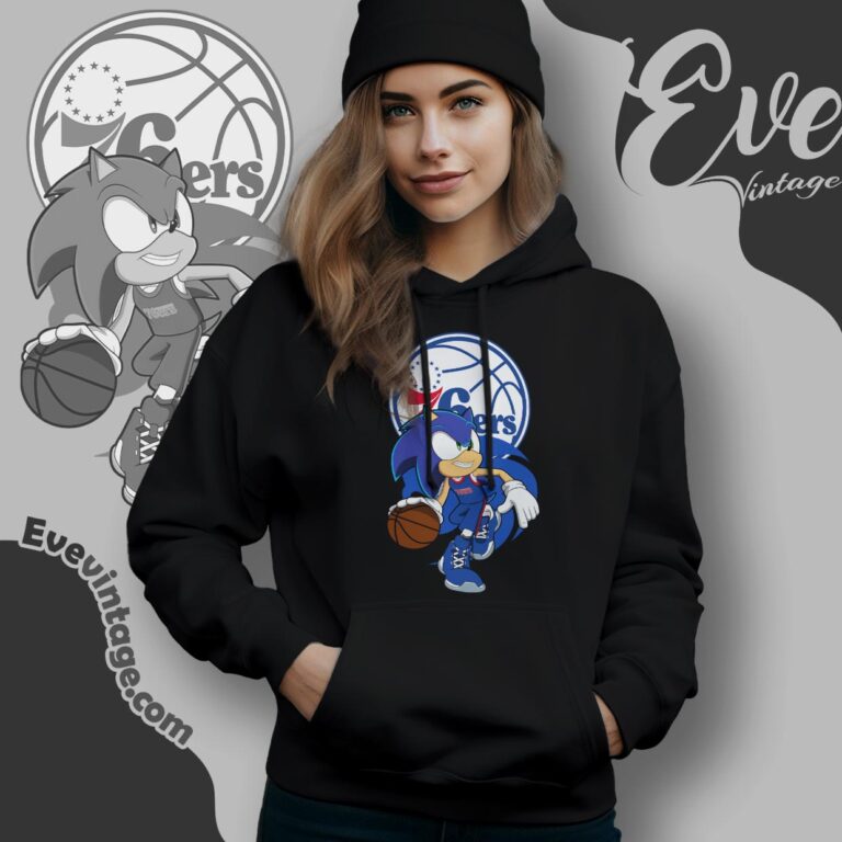 Philadelphia 76ers Sonic The Hedgehog Shirt Hoodie Philadelphia 76ers Sonic The Hedgehog Shirt Hoodie
