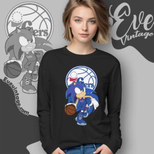 Philadelphia 76ers Sonic The Hedgehog Shirt Long Sleeve Tee