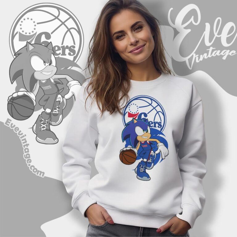 Philadelphia 76ers Sonic The Hedgehog Shirt Sweatshirt Philadelphia 76ers Sonic The Hedgehog Shirt Sweatshirt