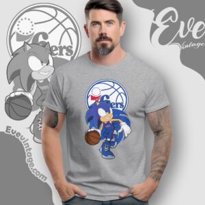 Philadelphia 76ers Sonic The Hedgehog Shirt T shirt