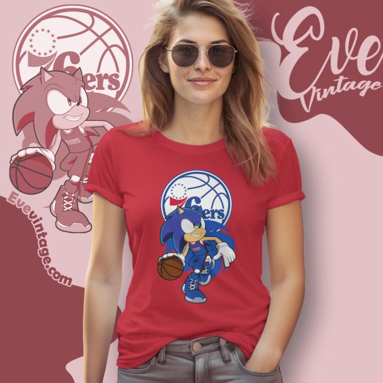 Philadelphia 76ers Sonic The Hedgehog Shirt Women T shirt Philadelphia 76ers Sonic The Hedgehog Shirt Women T shirt