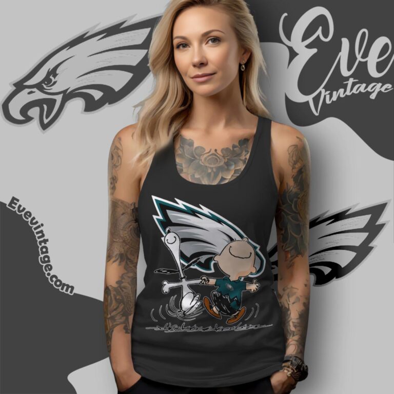 Philadelphia Eagles Charlie Brown Snoopy Happy Dancing Shirt Tank Top Racerback Philadelphia Eagles Charlie Brown Snoopy Happy Dancing Shirt Tank Top Racerback