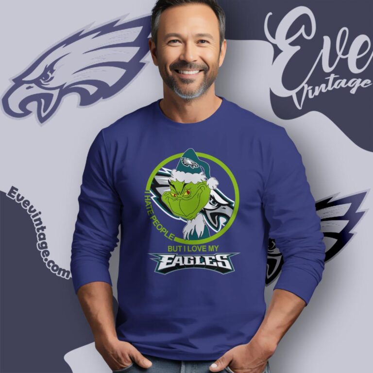 Philadelphia Eagles Christmas Grinch Shirt I Hate People But I Love My Eagles Long Sleeve Tee Philadelphia Eagles Christmas Grinch Shirt I Hate People But I Love My Eagles Long Sleeve Tee