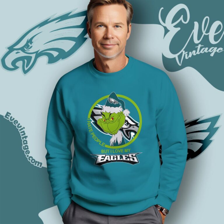Philadelphia Eagles Christmas Grinch Shirt I Hate People But I Love My Eagles Sweatshirt Philadelphia Eagles Christmas Grinch Shirt I Hate People But I Love My Eagles Sweatshirt