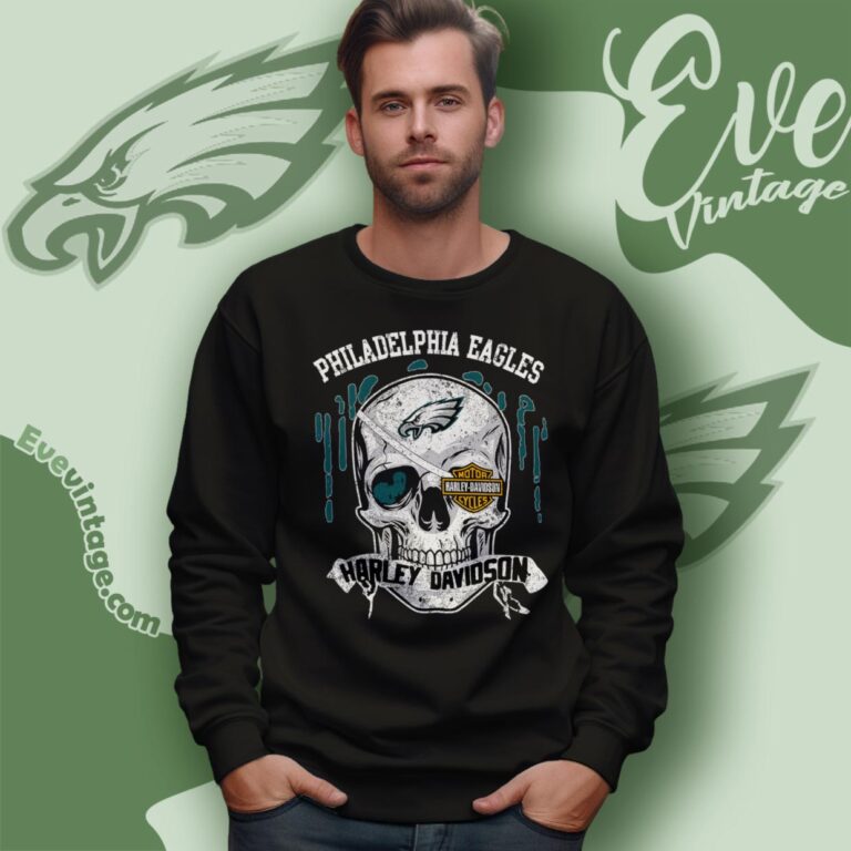 Philadelphia Eagles Harley Davidson Skull Shirt Sweatshirt Philadelphia Eagles Harley Davidson Skull Shirt Sweatshirt