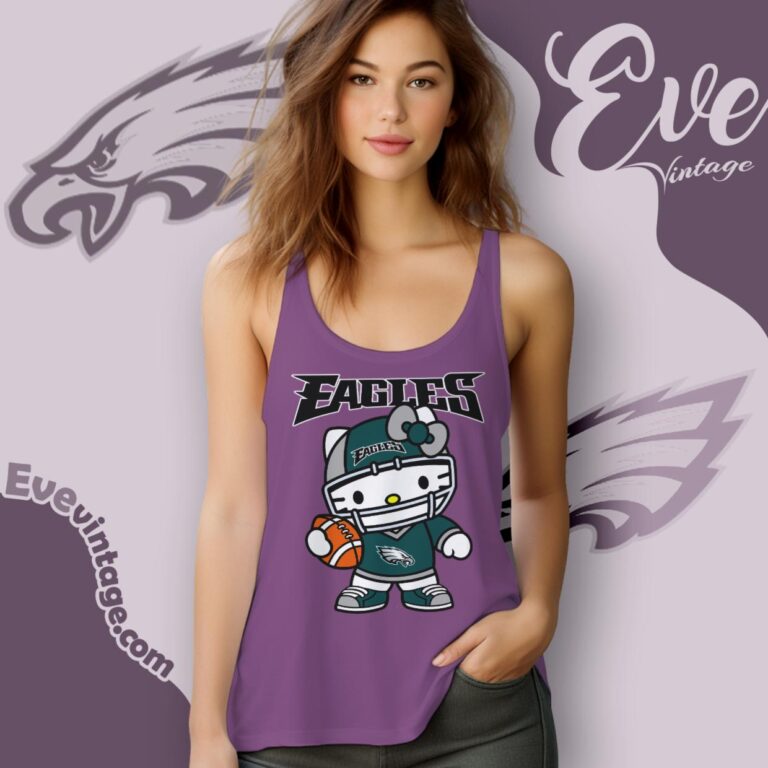 Philadelphia Eagles Hello Kitty Shirt Tank Top Racerback Philadelphia Eagles Hello Kitty Shirt Tank Top Racerback