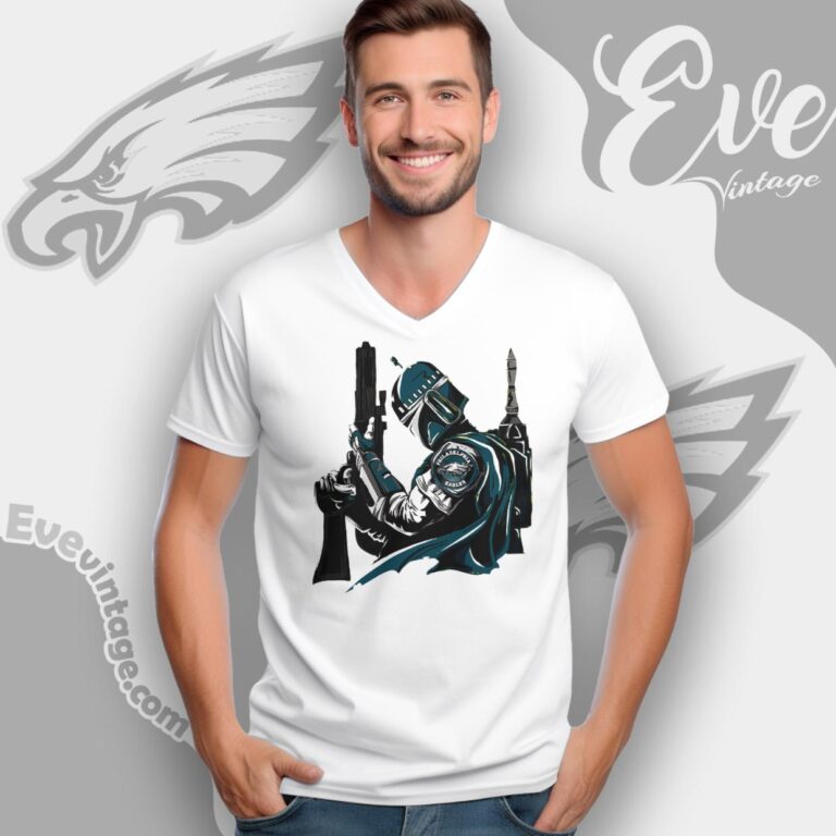 Philadelphia Eagles Mandalorian Star Wars Shirt V Neck TShirt Philadelphia Eagles Mandalorian Star Wars Shirt V Neck TShirt