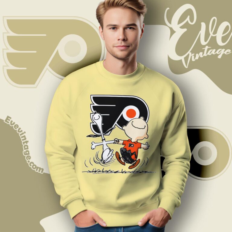 Philadelphia Flyers Charlie Brown Snoopy Happy Dancing Shirt Sweatshirt Philadelphia Flyers Charlie Brown Snoopy Happy Dancing Shirt Sweatshirt