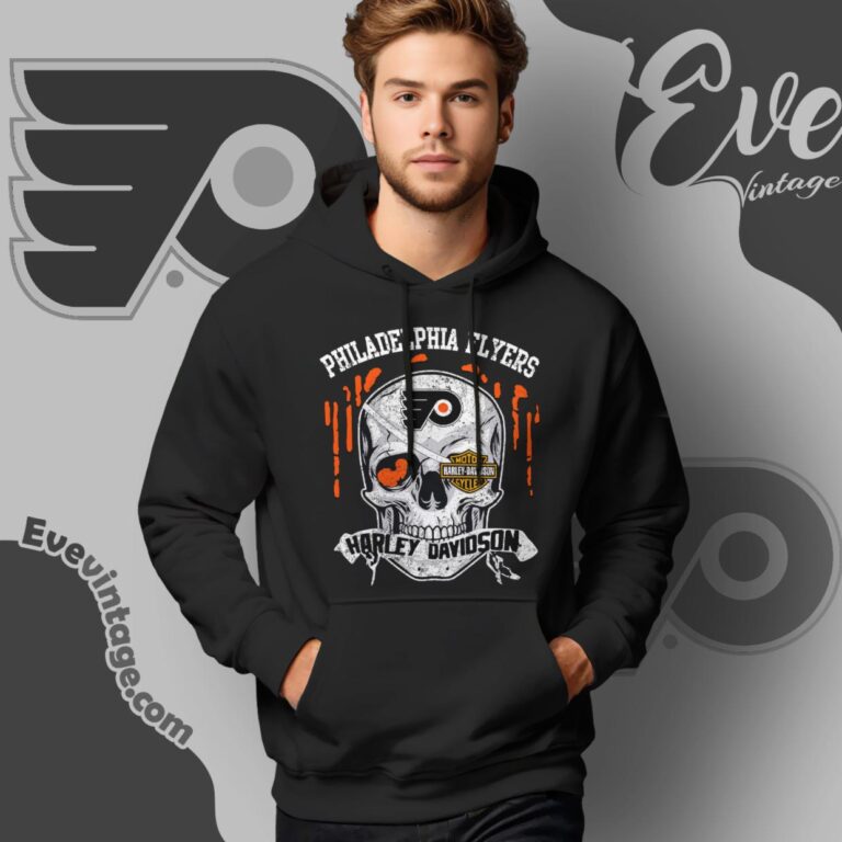 Philadelphia Flyers Harley Davidson Skull Shirt Hoodie Philadelphia Flyers Harley Davidson Skull Shirt Hoodie