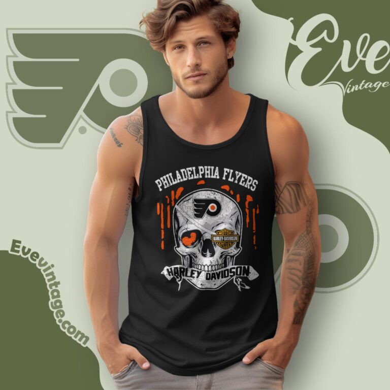 Philadelphia Flyers Harley Davidson Skull Shirt Tank Top Racerback Philadelphia Flyers Harley Davidson Skull Shirt Tank Top Racerback
