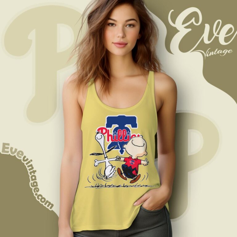 Philadelphia Phillies Charlie Brown Snoopy Happy Dancing Shirt Tank Top Racerback Philadelphia Phillies Charlie Brown Snoopy Happy Dancing Shirt Tank Top Racerback