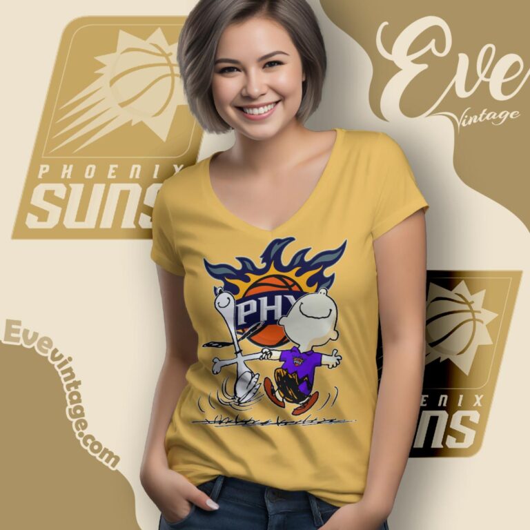 Phoenix Suns Charlie Brown Snoopy Happy Dancing Shirt V Neck TShirt Phoenix Suns Charlie Brown Snoopy Happy Dancing Shirt V Neck TShirt