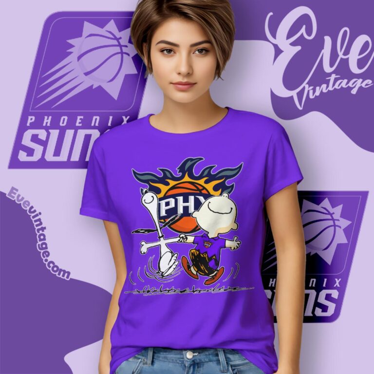 Phoenix Suns Charlie Brown Snoopy Happy Dancing Shirt Women T Shirt Phoenix Suns Charlie Brown Snoopy Happy Dancing Shirt Women T Shirt