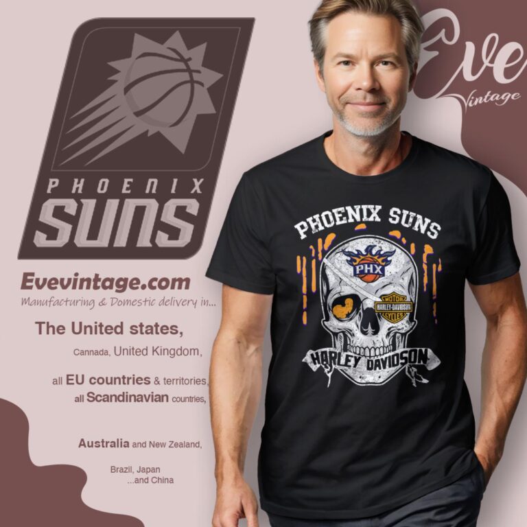 Phoenix Suns Harley Davidson Skull Shirt T Shirt Phoenix Suns Harley Davidson Skull Shirt T Shirt
