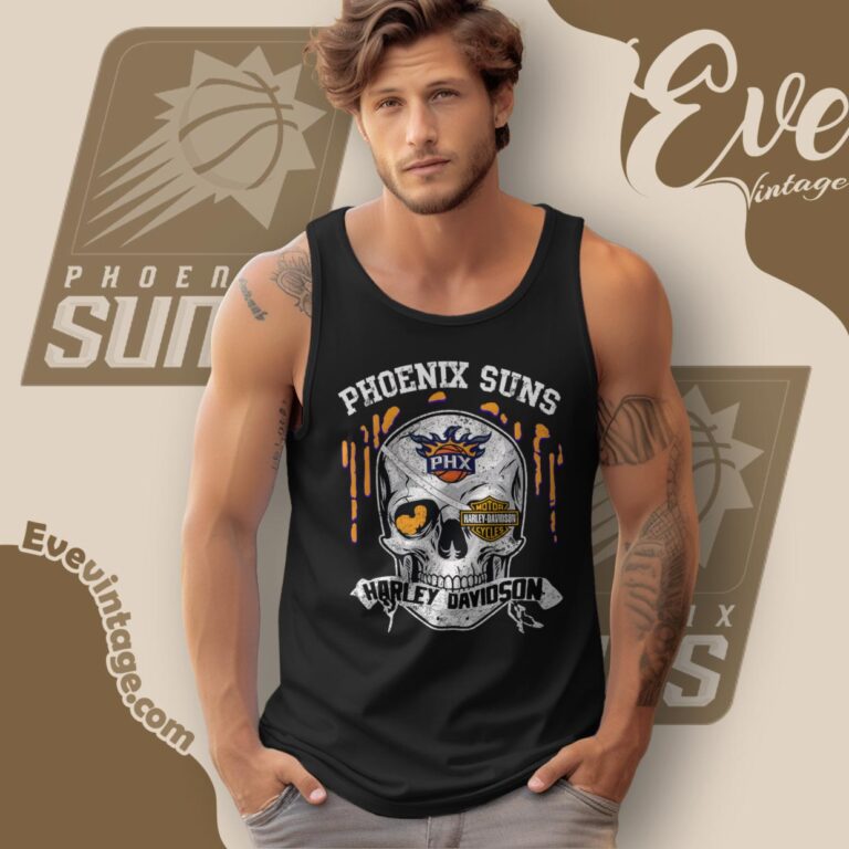 Phoenix Suns Harley Davidson Skull Shirt Tank Top Racerback Phoenix Suns Harley Davidson Skull Shirt Tank Top Racerback