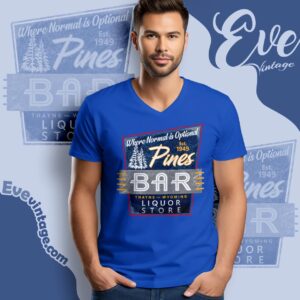 Pines Bar Shirt Thayne Wyoming Dive Bar V Neck TShirt