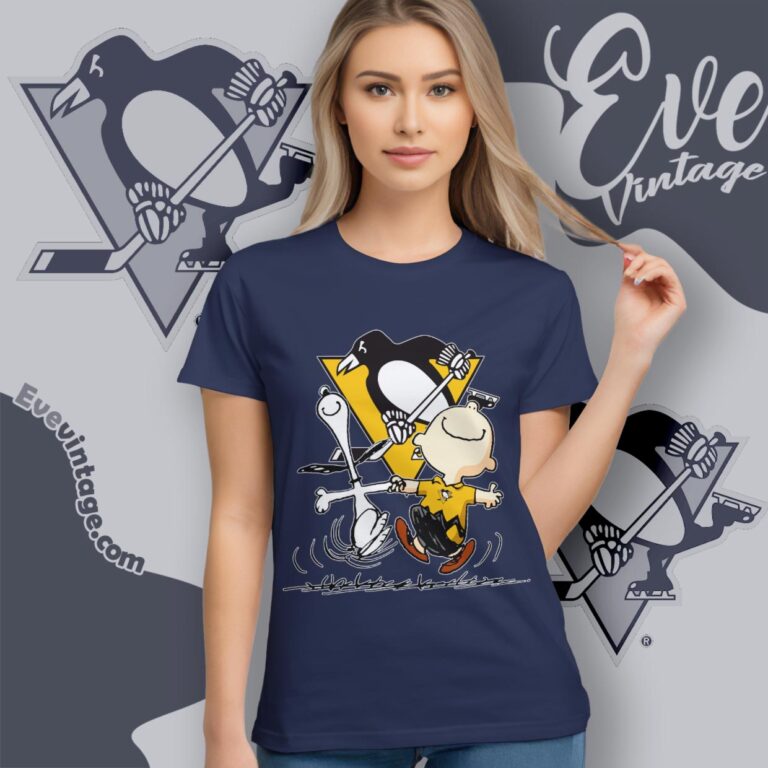Pittsburgh Penguins Charlie Brown Snoopy Happy Dancing Shirt Women T Shirt Pittsburgh Penguins Charlie Brown Snoopy Happy Dancing Shirt Women T Shirt