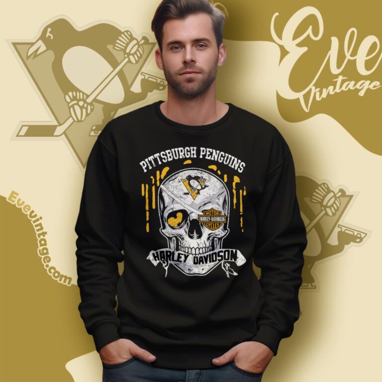 Pittsburgh Penguins Harley Davidson Skull Shirt Sweatshirt Pittsburgh Penguins Harley Davidson Skull Shirt Sweatshirt