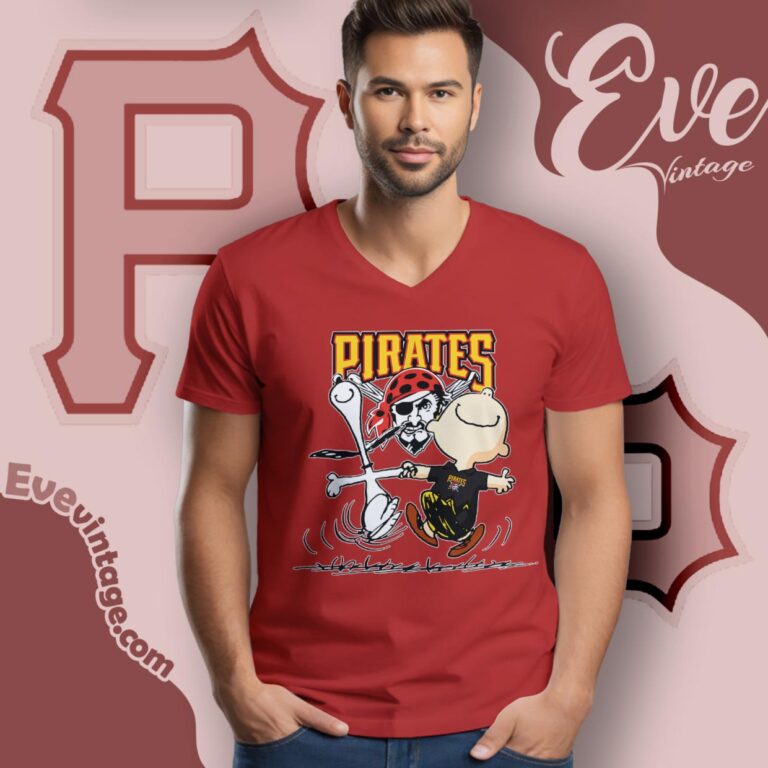 Pittsburgh Pirates Charlie Brown Snoopy Happy Dancing Shirt V Neck TShirt Pittsburgh Pirates Charlie Brown Snoopy Happy Dancing Shirt V Neck TShirt