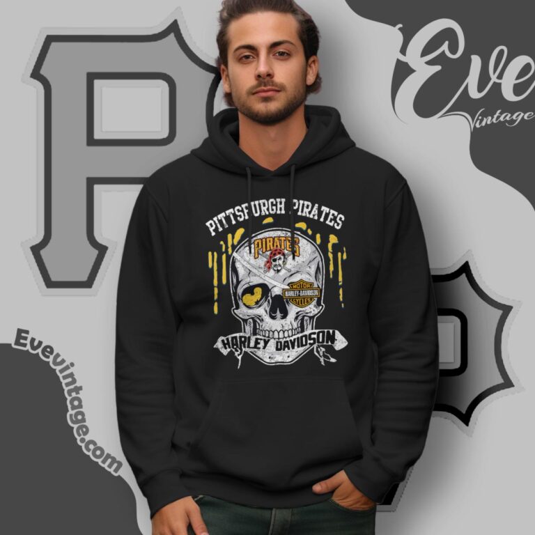 Pittsburgh Pirates Harley Davidson Skull Hoodie Pittsburgh Pirates Harley Davidson Skull Hoodie