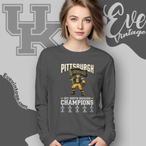 Pittsburgh Steelers 2025 Afc North Division Champs Football Shirt Long Sleeve Tee