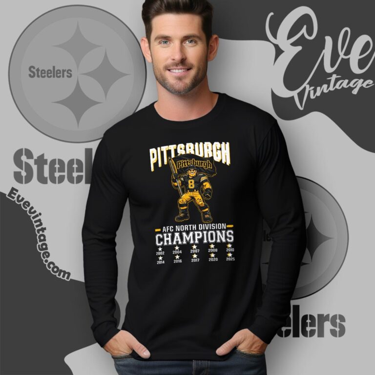 Pittsburgh Steelers Afc North Champs 2 Sided Long Sleeve Tee Pittsburgh Steelers Afc North Champs 2 Sided Long Sleeve Tee
