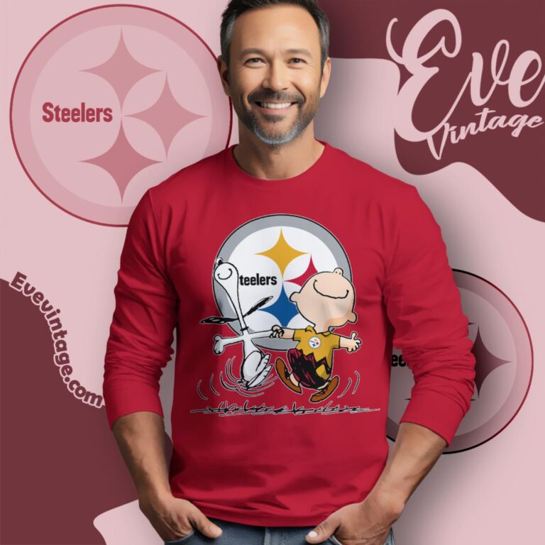 Pittsburgh Steelers Charlie Brown Snoopy Happy Dancing Shirt Long Sleeve Tee Pittsburgh Steelers Charlie Brown Snoopy Happy Dancing Shirt Long Sleeve Tee