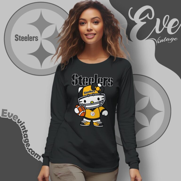 Pittsburgh Steelers Hello Kitty Shirt Long Sleeve Tee Pittsburgh Steelers Hello Kitty Shirt Long Sleeve Tee