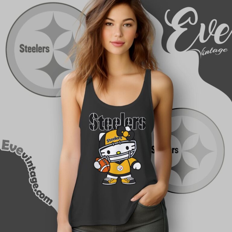 Pittsburgh Steelers Hello Kitty Shirt Tank Top Racerback Pittsburgh Steelers Hello Kitty Shirt Tank Top Racerback