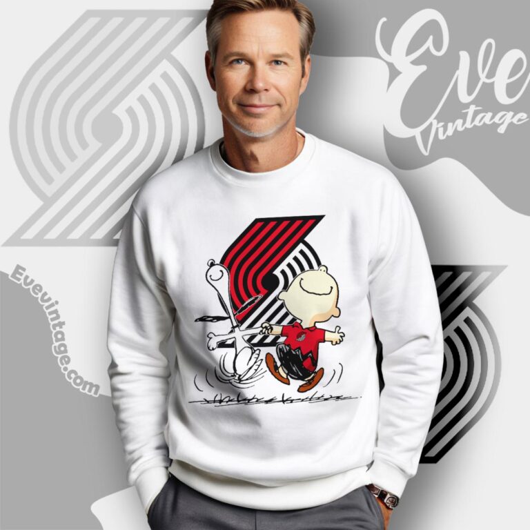 Portland Trail Blazers Charlie Brown Snoopy Happy Dancing Shirt Sweatshirt Portland Trail Blazers Charlie Brown Snoopy Happy Dancing Shirt Sweatshirt
