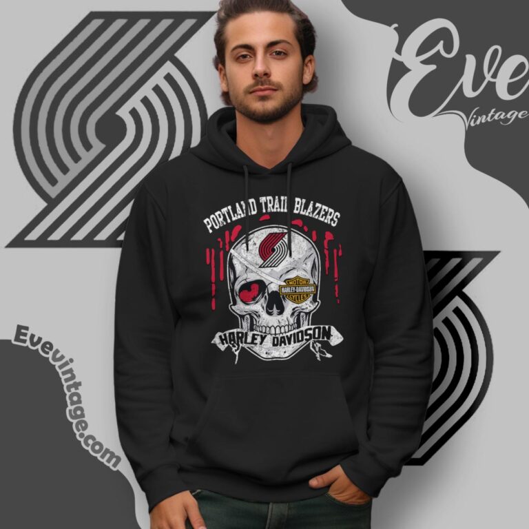 Portland Trail Blazers Harley Davidson Skull Shirt Hoodie Portland Trail Blazers Harley Davidson Skull Shirt Hoodie