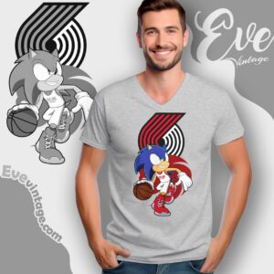 Portland Trail Blazers Sonic The Hedgehog Shirt V Neck TShirt