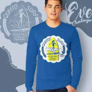 Queens Surf Bar Shirt Waikiki Hi Tiki Bar Long Sleeve Tee