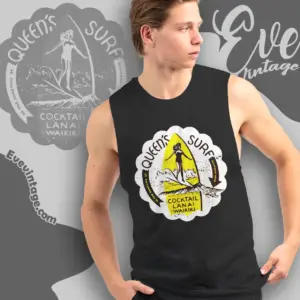 Queens Surf Bar Shirt Waikiki Hi Tiki Bar Tank Top Racerback