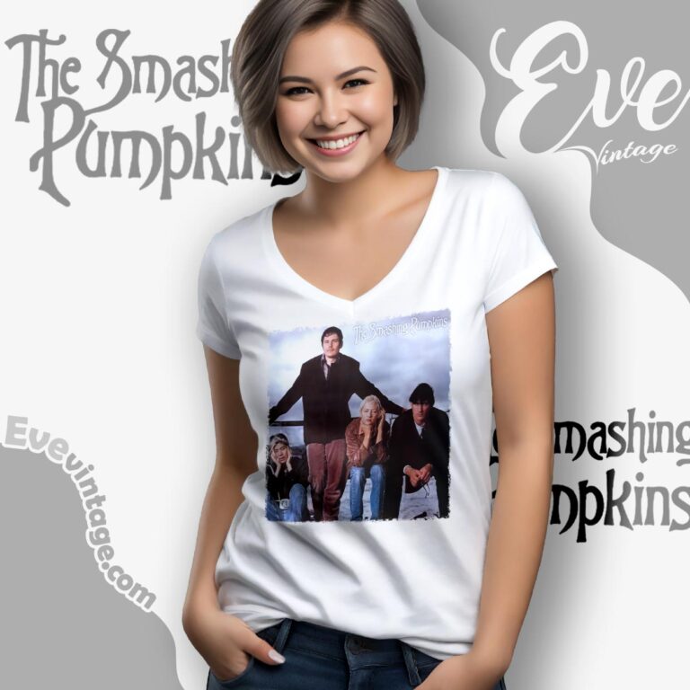 Rare Vintage 90s The Smashing Pumpkins Shirt V Neck TShirt Rare Vintage 90s The Smashing Pumpkins Shirt V Neck TShirt