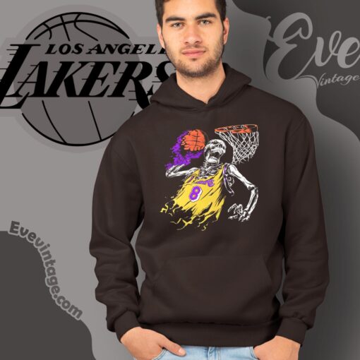 Rare Vintage LA Lakers Shirt – Kobe Bryant Black Mamba Skeleton