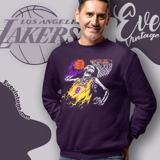 Rare Vintage LA Lakers Shirt – Kobe Bryant Black Mamba Skeleton