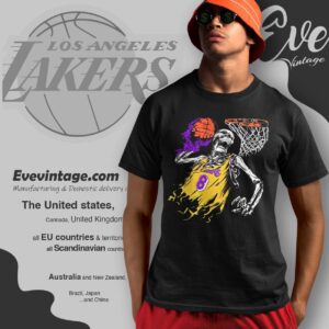 Rare Vintage LA Lakers Shirt – Kobe Bryant Black Mamba Skeleton
