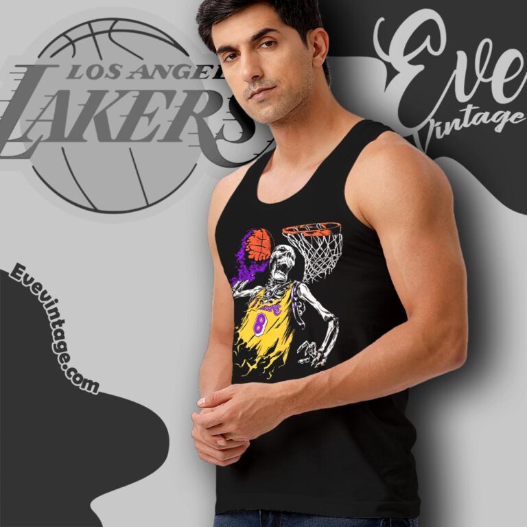 Rare Vintage La Lakers Shirt Kobe Bryant Black Mamba Skeleton Tank Top Racerback Rare Vintage La Lakers Shirt Kobe Bryant Black Mamba Skeleton Tank Top Racerback