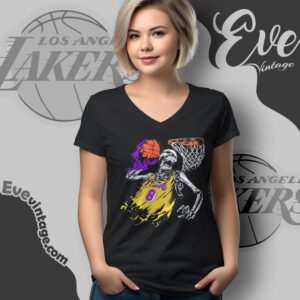 Rare Vintage La Lakers Shirt Kobe Bryant Black Mamba Skeleton V Neck TShirt