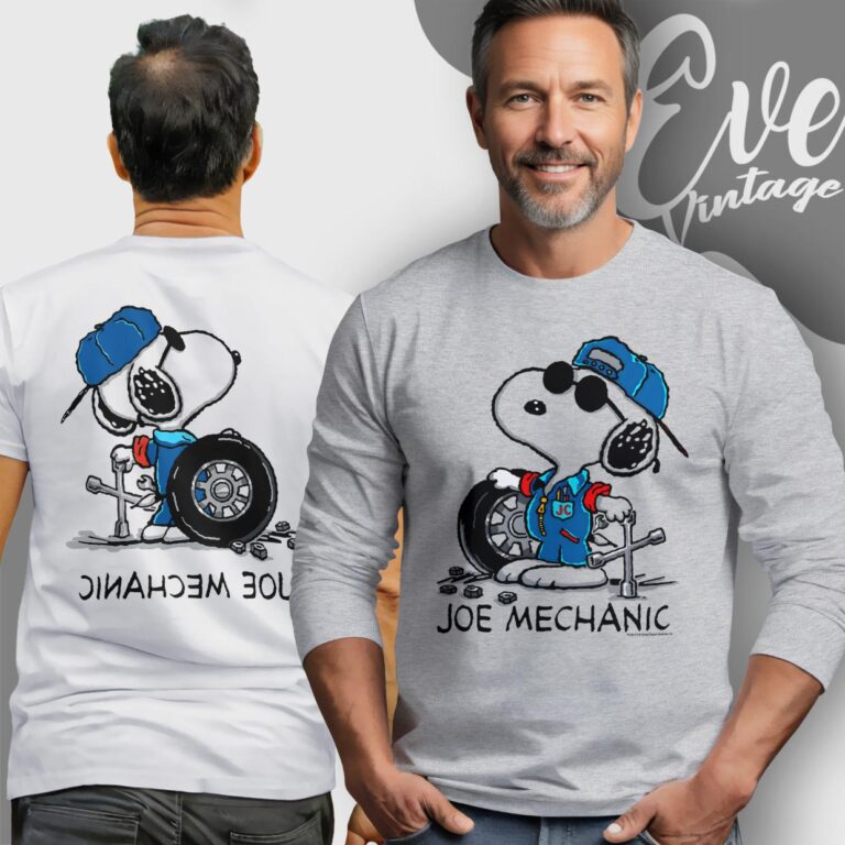 Rare Vintage Snoopy Joe Mechanic Shirt Long Sleeve Tee Rare Vintage Snoopy Joe Mechanic Shirt Long Sleeve Tee