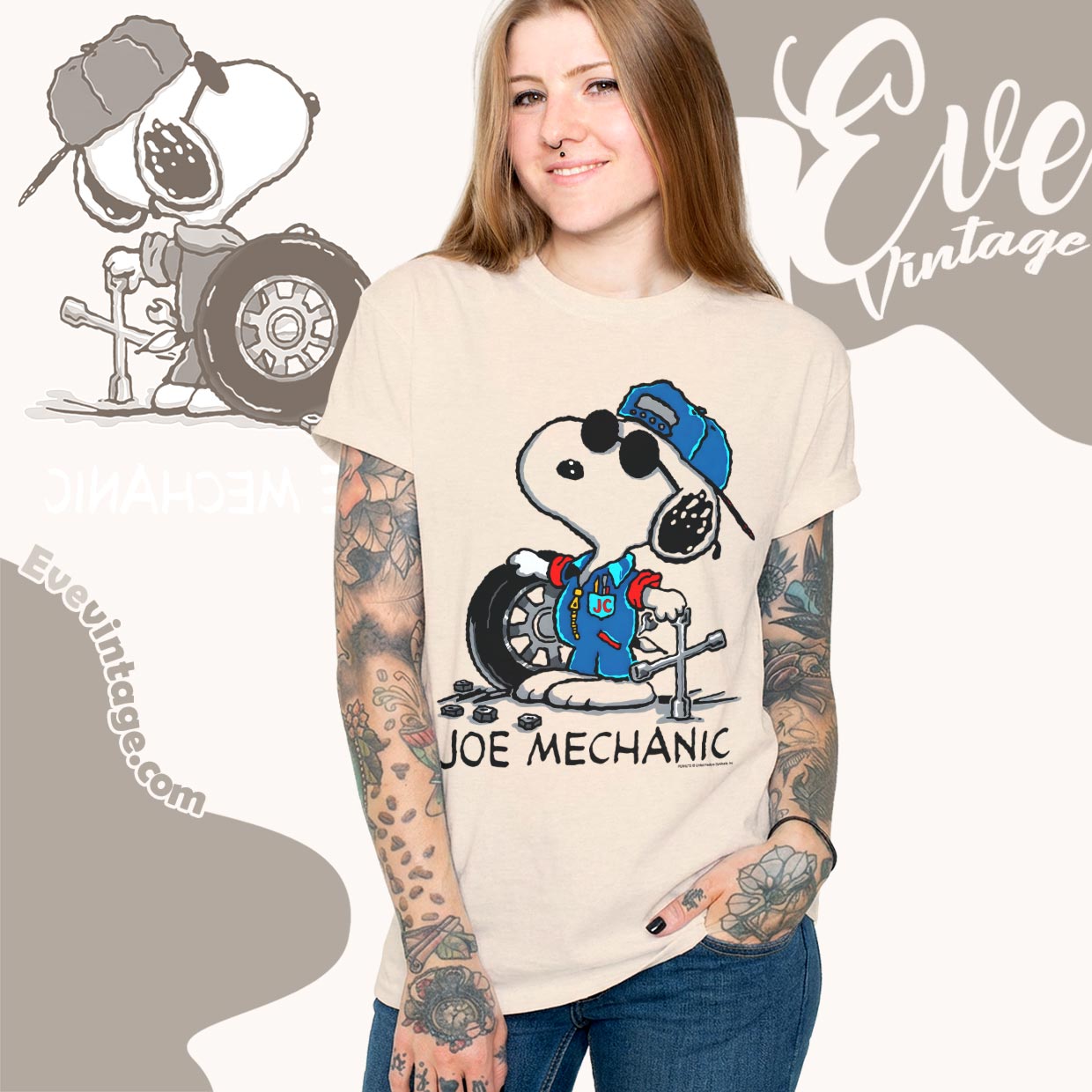 Rare Vintage Snoopy Joe Mechanic Shirt Rare Vintage Snoopy Joe Mechanic Shirt